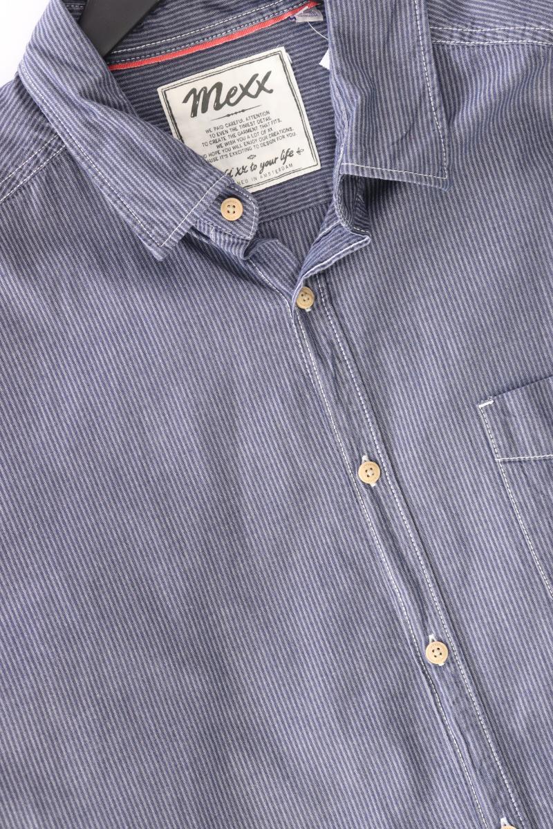 Mexx Langarmhemd für Herren Gr. XXL blau aus Baumwolle