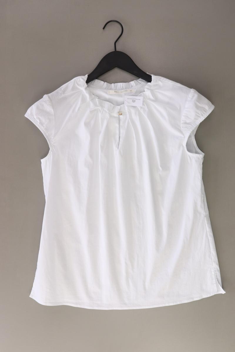 Betty & Co. Kurzarmbluse Gr. 38 weiß aus Baumwolle
