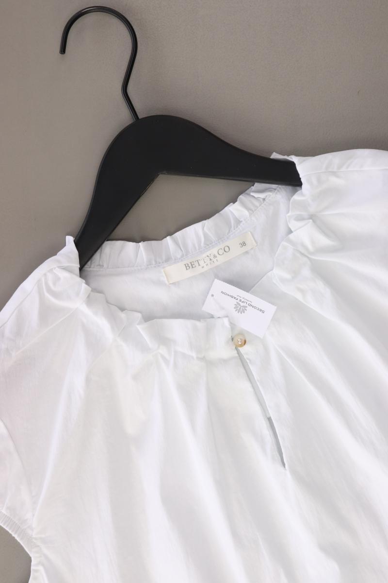 Betty & Co. Kurzarmbluse Gr. 38 weiß aus Baumwolle