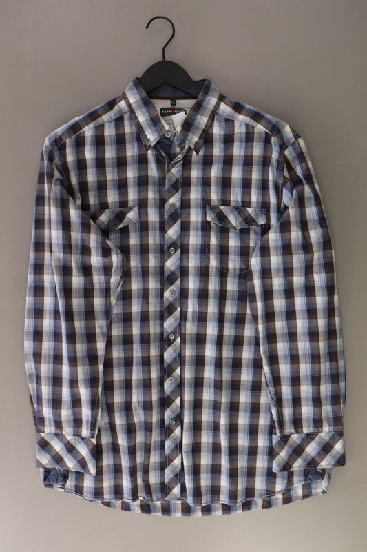 MARVELIS Karohemd für Herren Gr. XL kariert Langarm blau aus Baumwolle