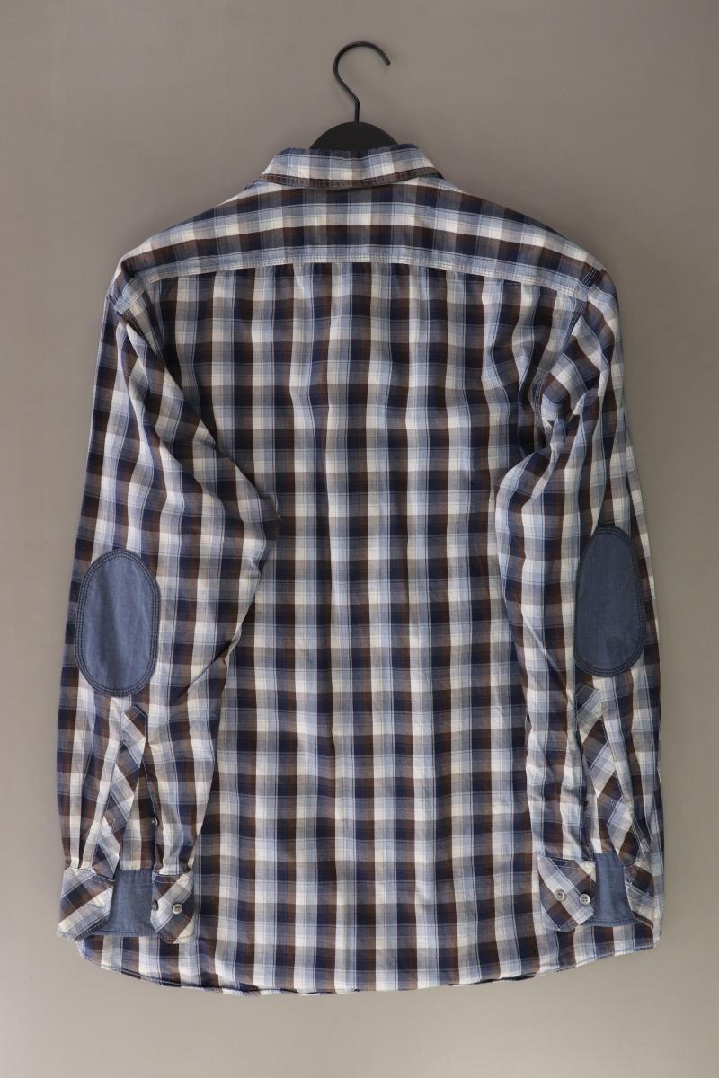 MARVELIS Karohemd für Herren Gr. XL kariert Langarm blau aus Baumwolle