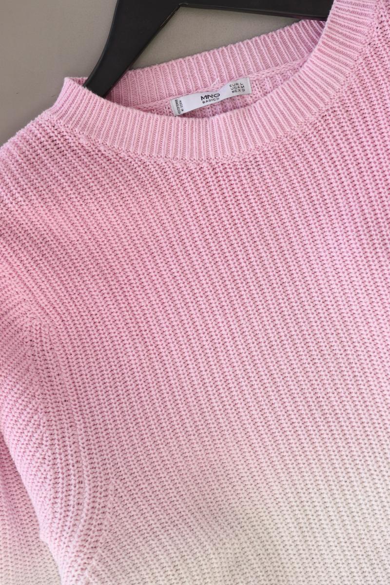 Mango Grobstrickpullover Gr. L rosa aus Baumwolle
