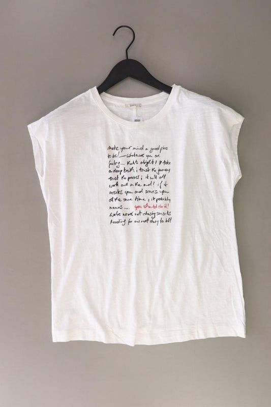 Esprit Printshirt Gr. S Kurzarm weiß aus Baumwolle