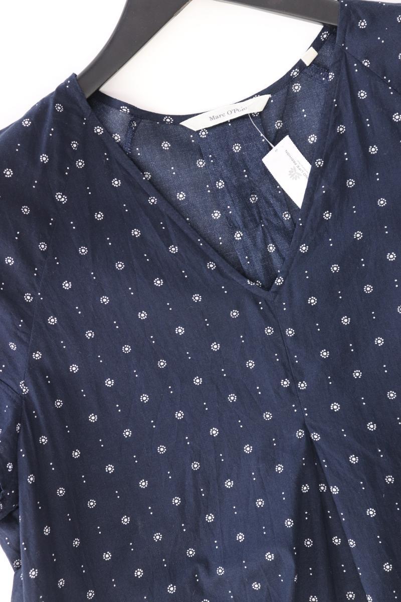 Marc O'Polo Kurzarmbluse Gr. 38 blau aus Baumwolle