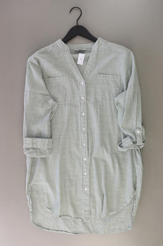 PIGALLE Oversize-Bluse Gr. XS/s gestreift 3/4 Ärmel grün aus Baumwolle