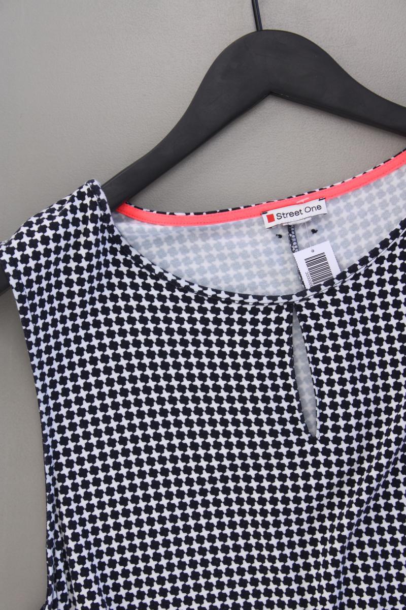 Street One Jerseykleid Gr. 46 geometrisches Muster Ärmellos blau