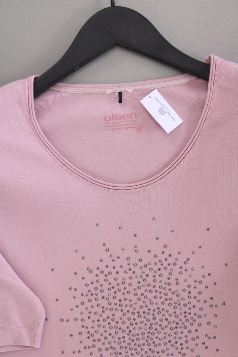 olsen T-Shirt Gr. 42 Kurzarm rosa aus Baumwolle