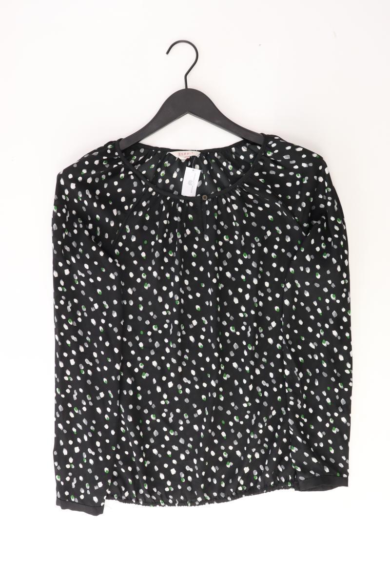 Esprit Langarmbluse Gr. 36 gepunktet schwarz aus Polyester
