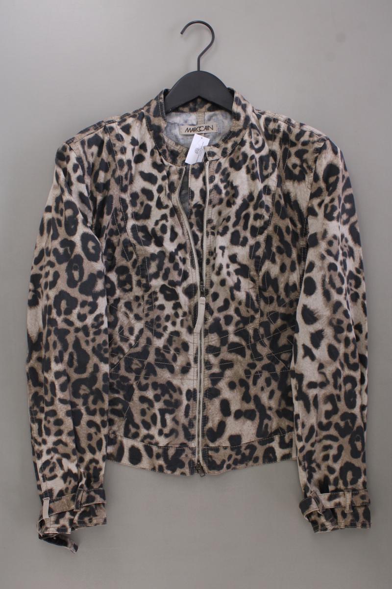 Marc Cain Übergangsjacke Gr. 42 mit Tierdruck braun aus Baumwolle