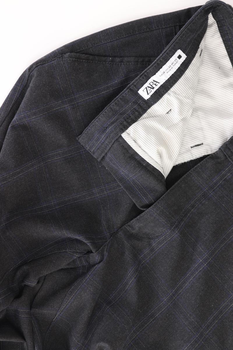 Zara Hose Gr. 36 kariert grau aus Baumwolle