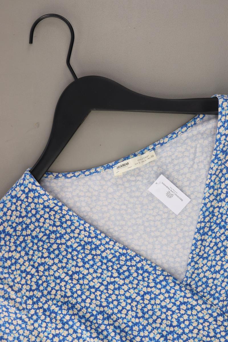 Pull&Bear Jerseykleid Gr. L Kurzarm blau aus Viskose