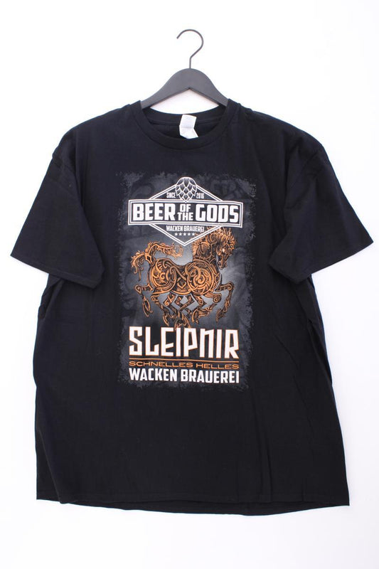 Printshirt für Herren Gr. XL Kurzarm schwarz aus Baumwolle