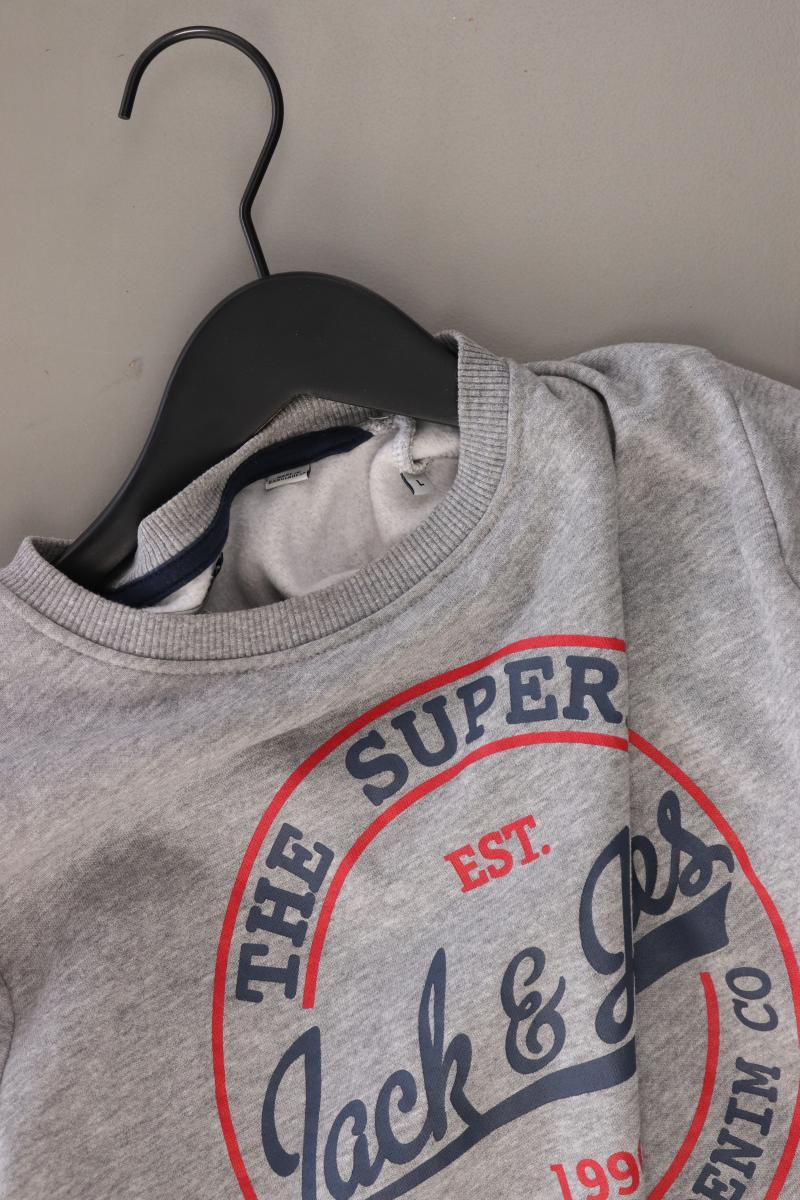 Jack & Jones Langarmpullover für Herren Gr. L grau aus Baumwolle
