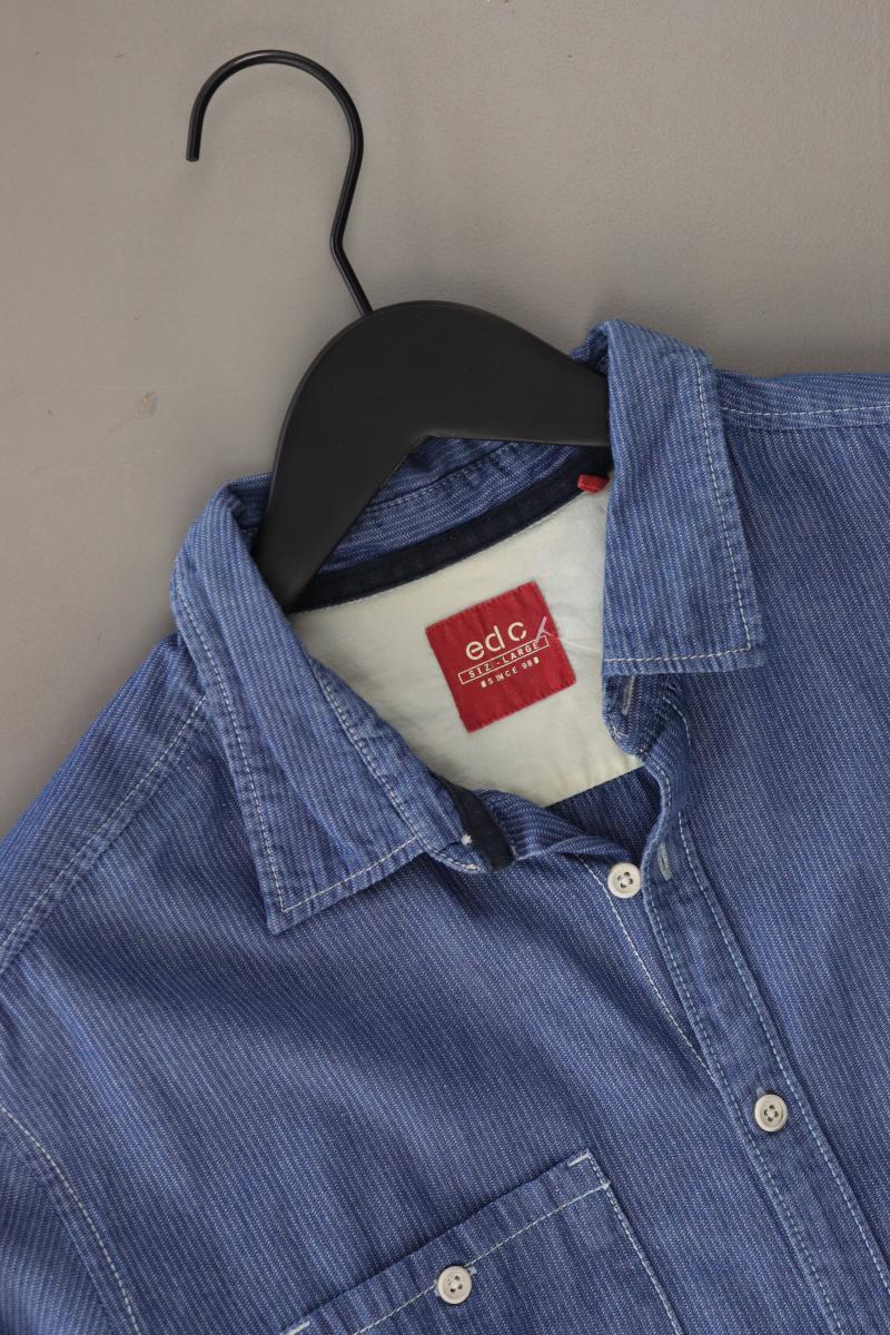 edc by Esprit Langarmhemd für Herren Gr. L blau aus Baumwolle