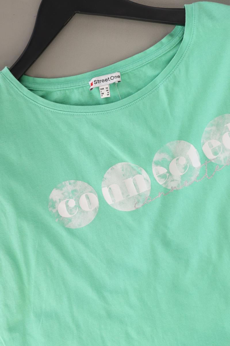 Street One Printshirt Gr. 34 Kurzarm grün aus Baumwolle