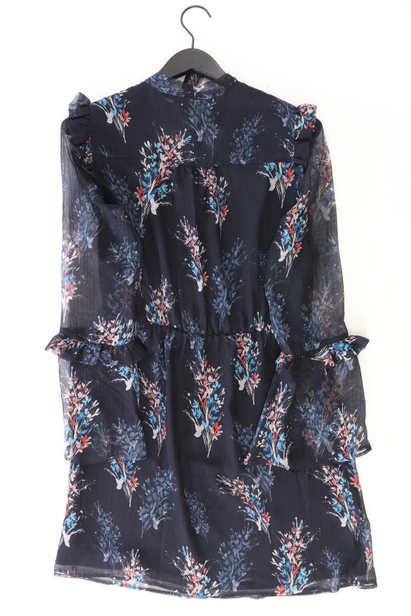 Mango Chiffonkleid Gr. M mit Blumenmuster Langarm blau aus Polyester