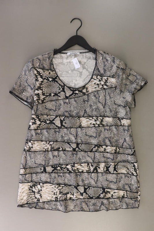 Steilmann Printshirt Gr. 46 mit Tierdruck Kurzarm creme aus Baumwolle