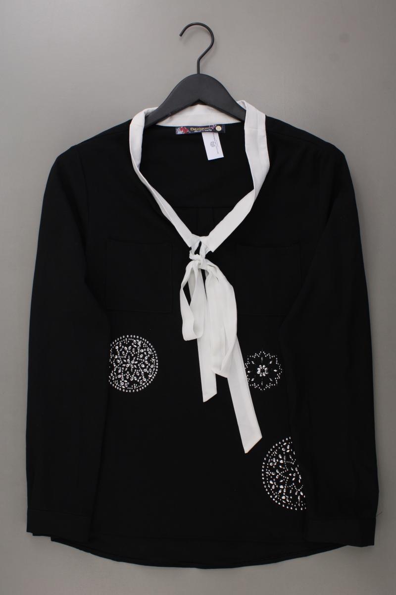 Desigual Schluppenbluse Gr. M Langarm schwarz aus Polyester