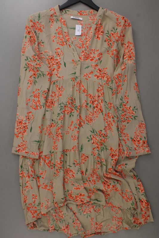 Pieces Langarmkleid Gr. L mit Blumenmuster mehrfarbig aus Viskose