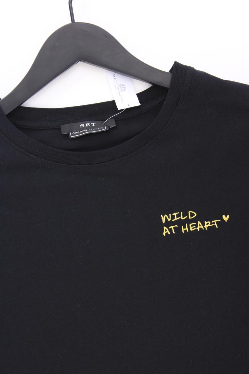 Set T-Shirt Gr. 36 neuwertig Kurzarm schwarz aus Baumwolle