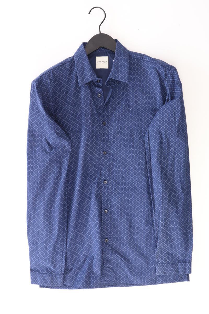 Jack & Jones Langarmhemd für Herren Gr. M blau aus Baumwolle