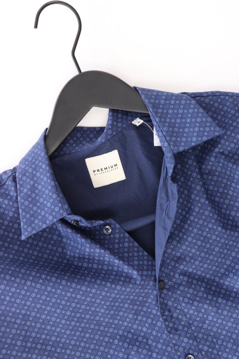 Jack & Jones Langarmhemd für Herren Gr. M blau aus Baumwolle