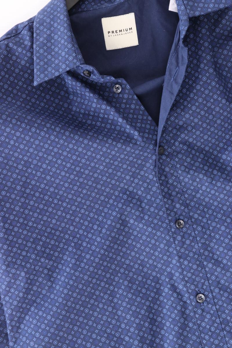 Jack & Jones Langarmhemd für Herren Gr. M blau aus Baumwolle