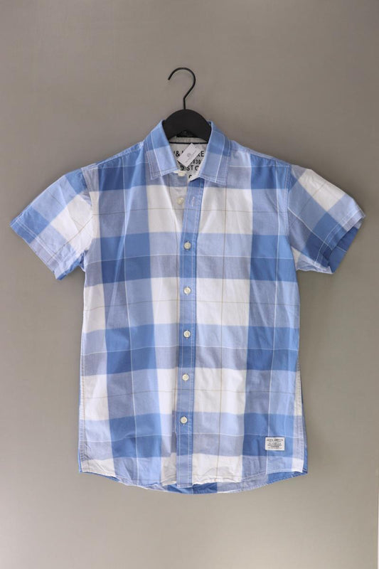 Jack & Jones Karohemd für Herren Gr. S kariert Kurzarm blau aus Baumwolle