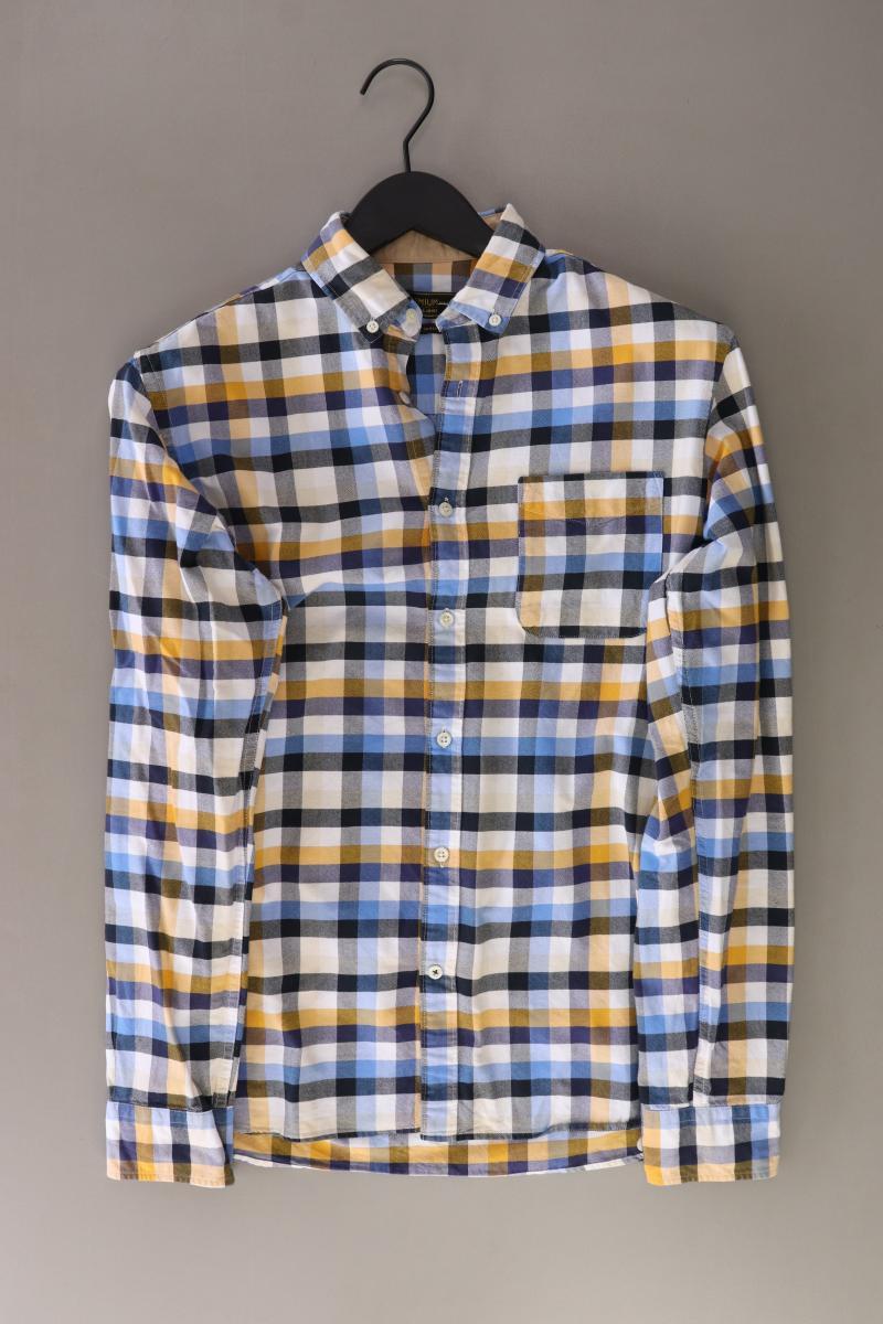 Jack & Jones Karohemd für Herren Gr. S kariert Langarm blau aus Baumwolle