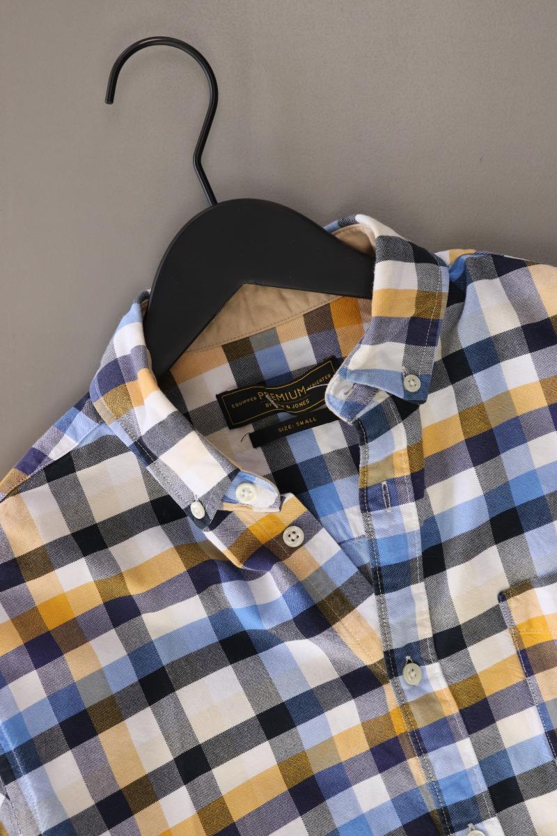 Jack & Jones Karohemd für Herren Gr. S kariert Langarm blau aus Baumwolle