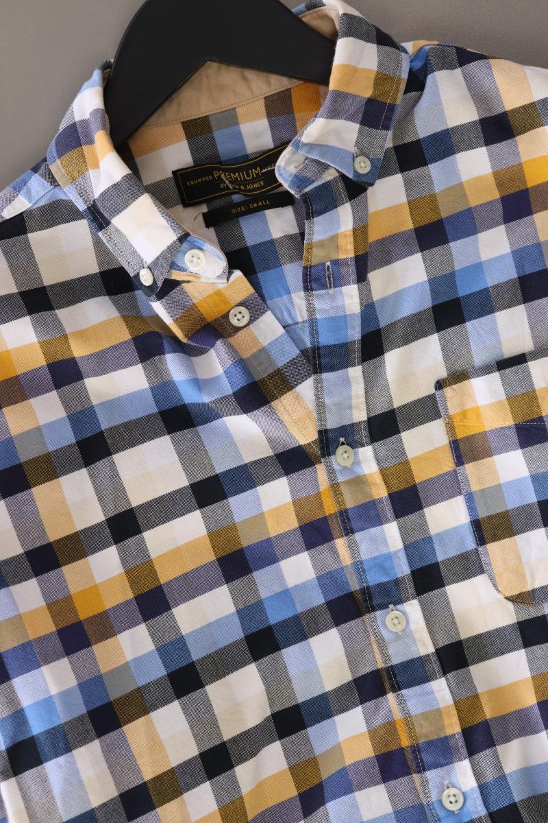 Jack & Jones Karohemd für Herren Gr. S kariert Langarm blau aus Baumwolle