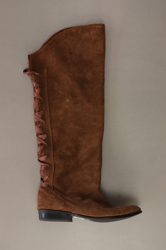 Overknees Gr. 38 braun aus Leder