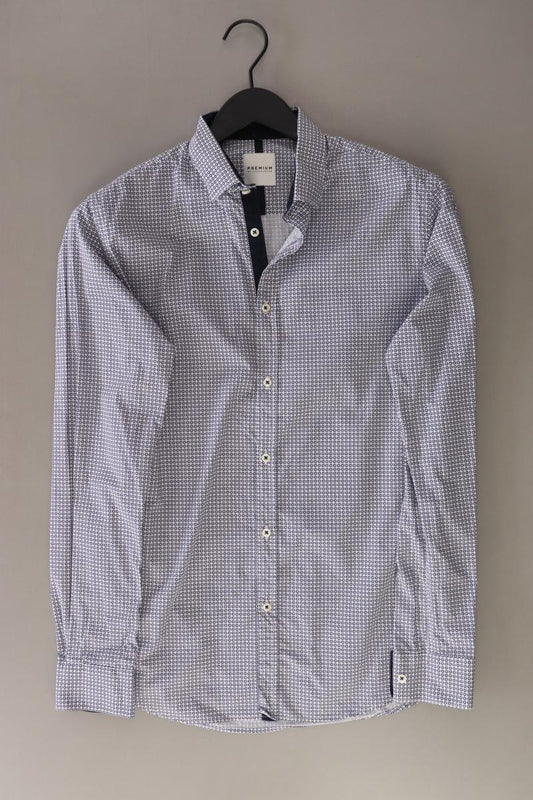 Jack & Jones Langarmhemd für Herren Gr. M blau aus Baumwolle