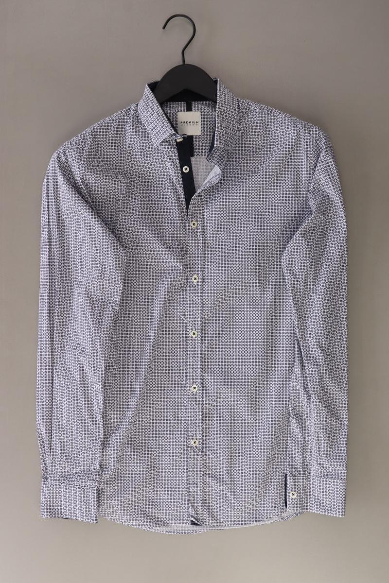 Jack & Jones Langarmhemd für Herren Gr. M blau aus Baumwolle