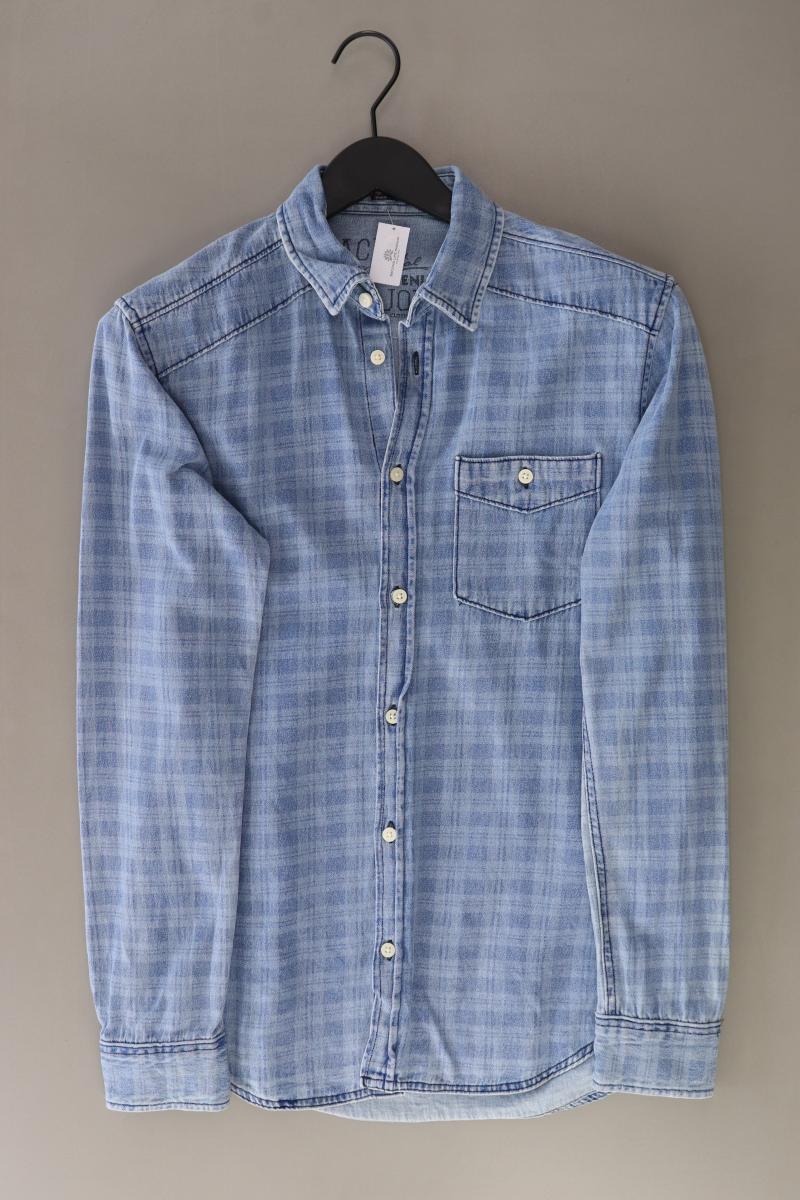 Jack & Jones Karohemd für Herren Gr. S kariert Langarm blau aus Baumwolle