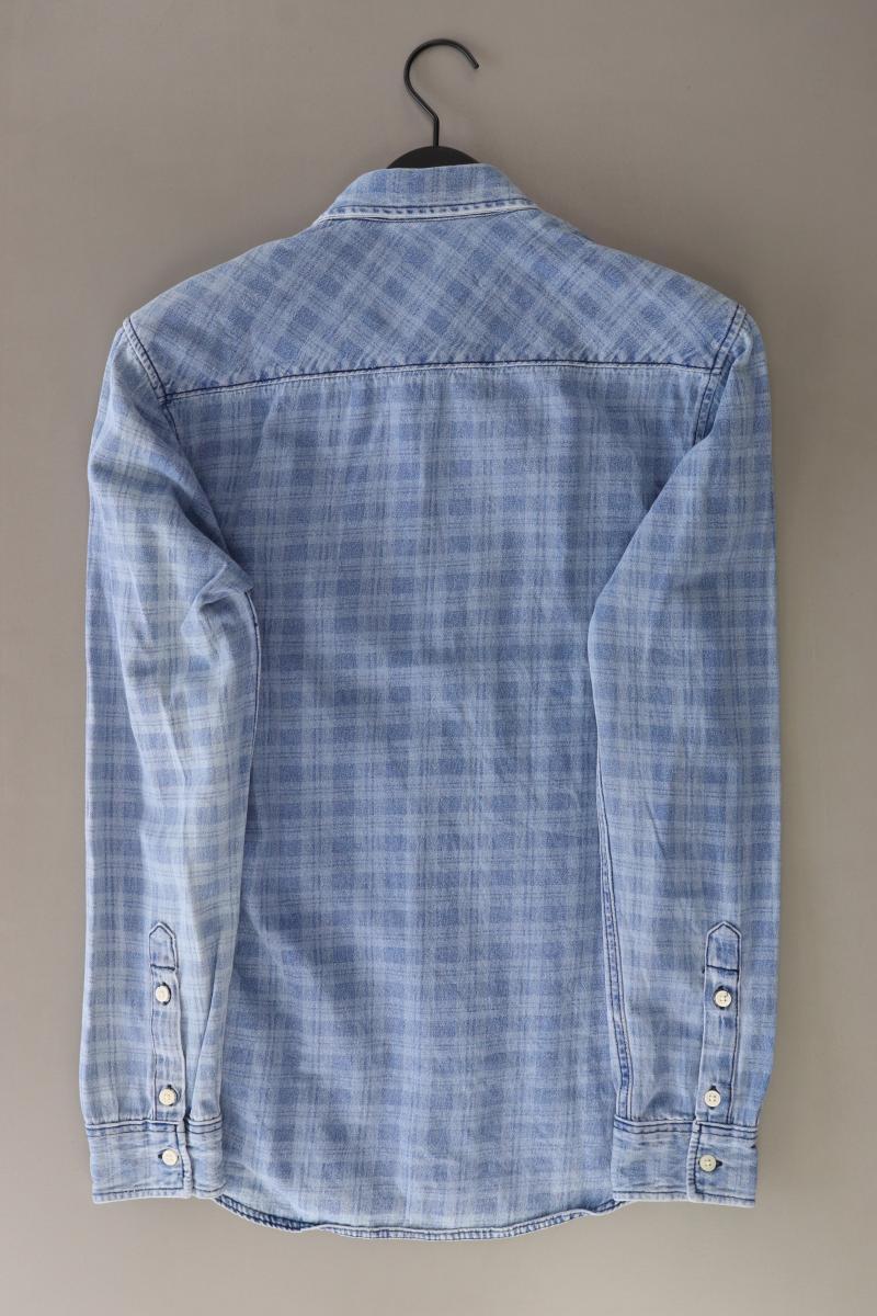 Jack & Jones Karohemd für Herren Gr. S kariert Langarm blau aus Baumwolle