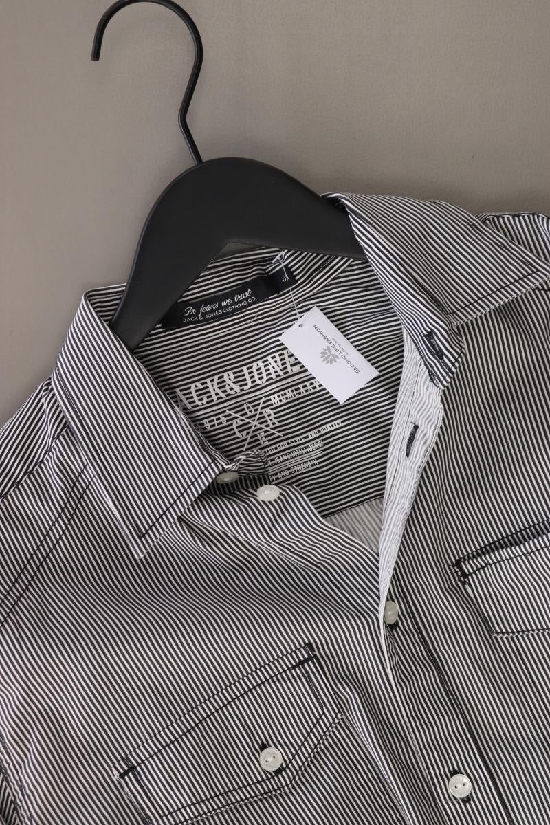 Jack & Jones Langarmhemd für Herren Gr. S gestreift grau aus Baumwolle