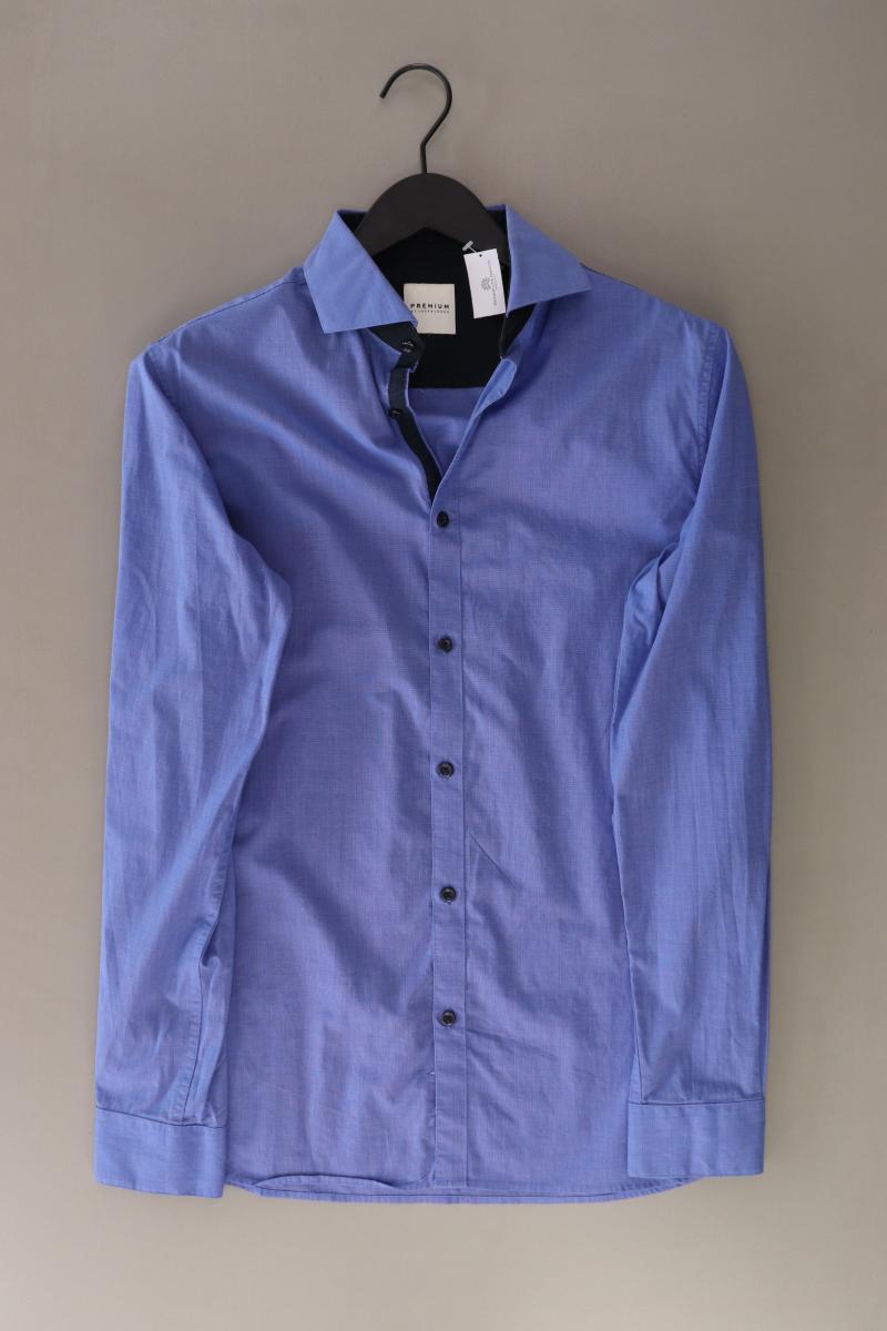 Jack & Jones Langarmhemd für Herren Gr. M blau aus Baumwolle