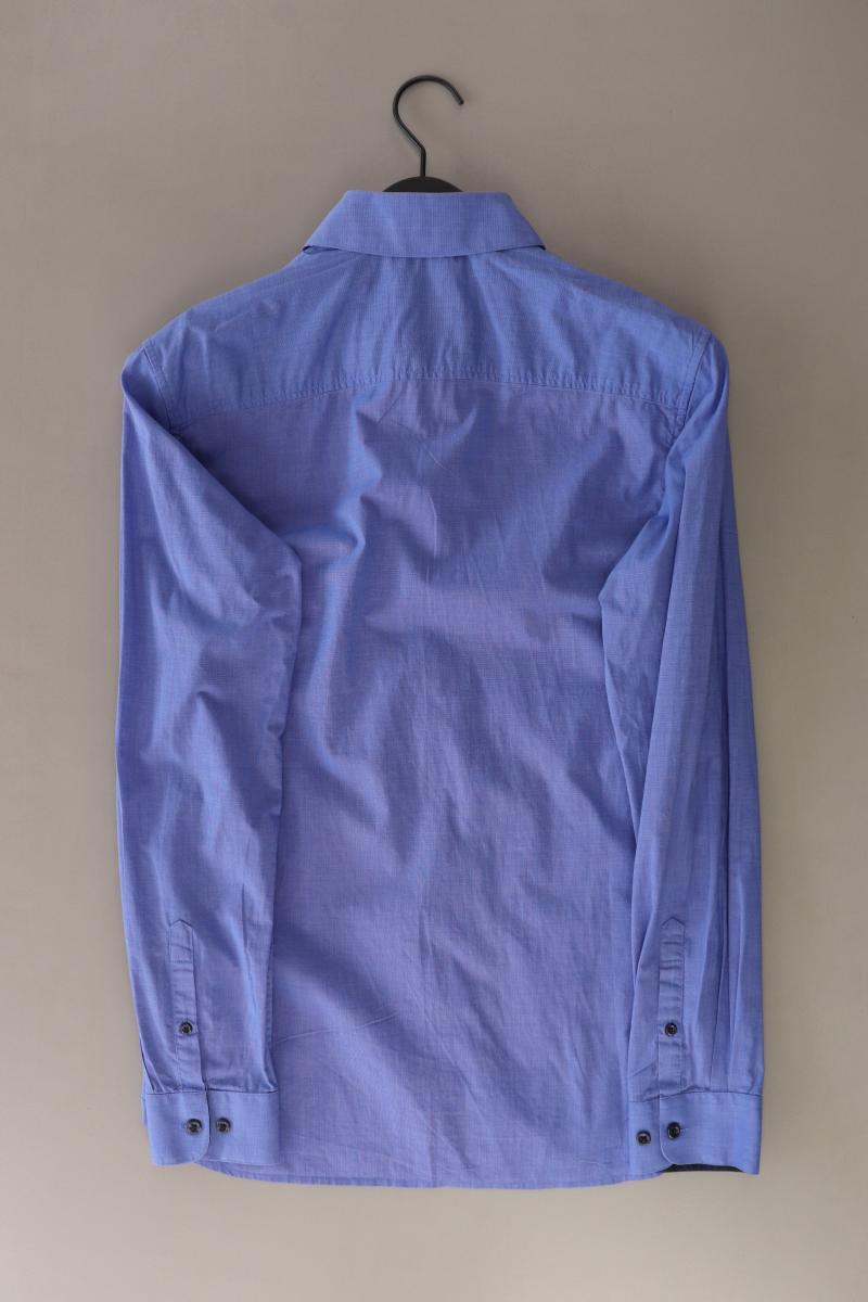 Jack & Jones Langarmhemd für Herren Gr. M blau aus Baumwolle