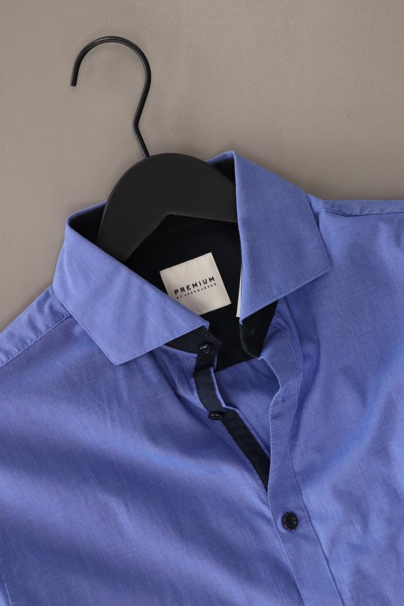 Jack & Jones Langarmhemd für Herren Gr. M blau aus Baumwolle