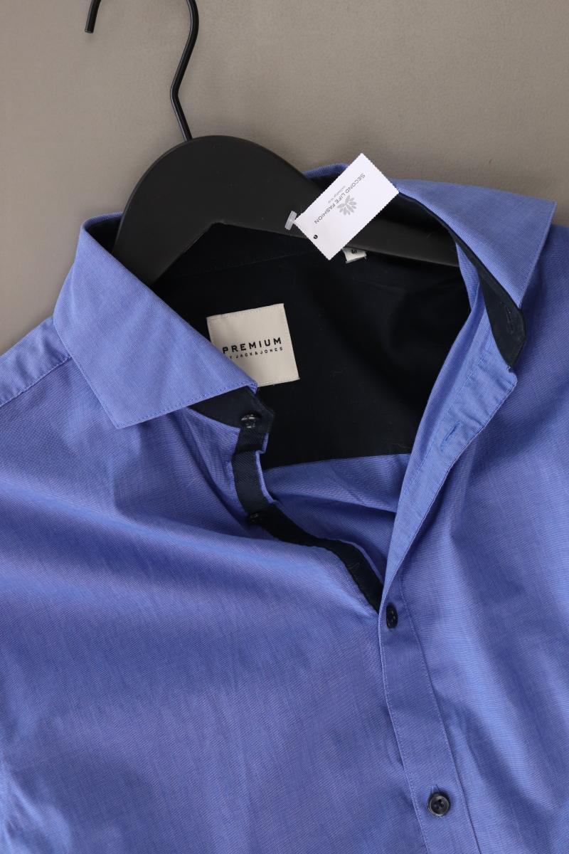 Jack & Jones Langarmhemd für Herren Gr. M blau aus Baumwolle