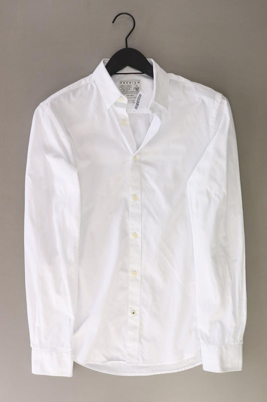 Jack & Jones Langarmhemd für Herren Gr. S weiß aus Baumwolle