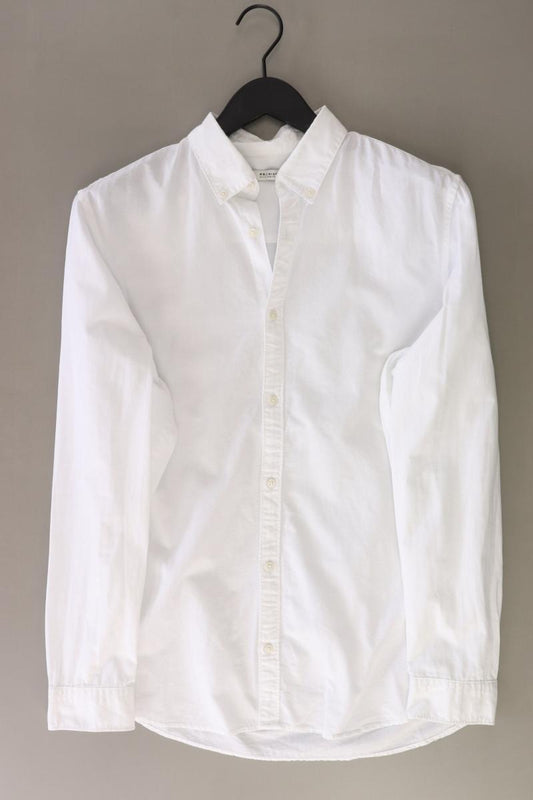 Jack & Jones Langarmhemd für Herren Gr. M weiß aus Baumwolle