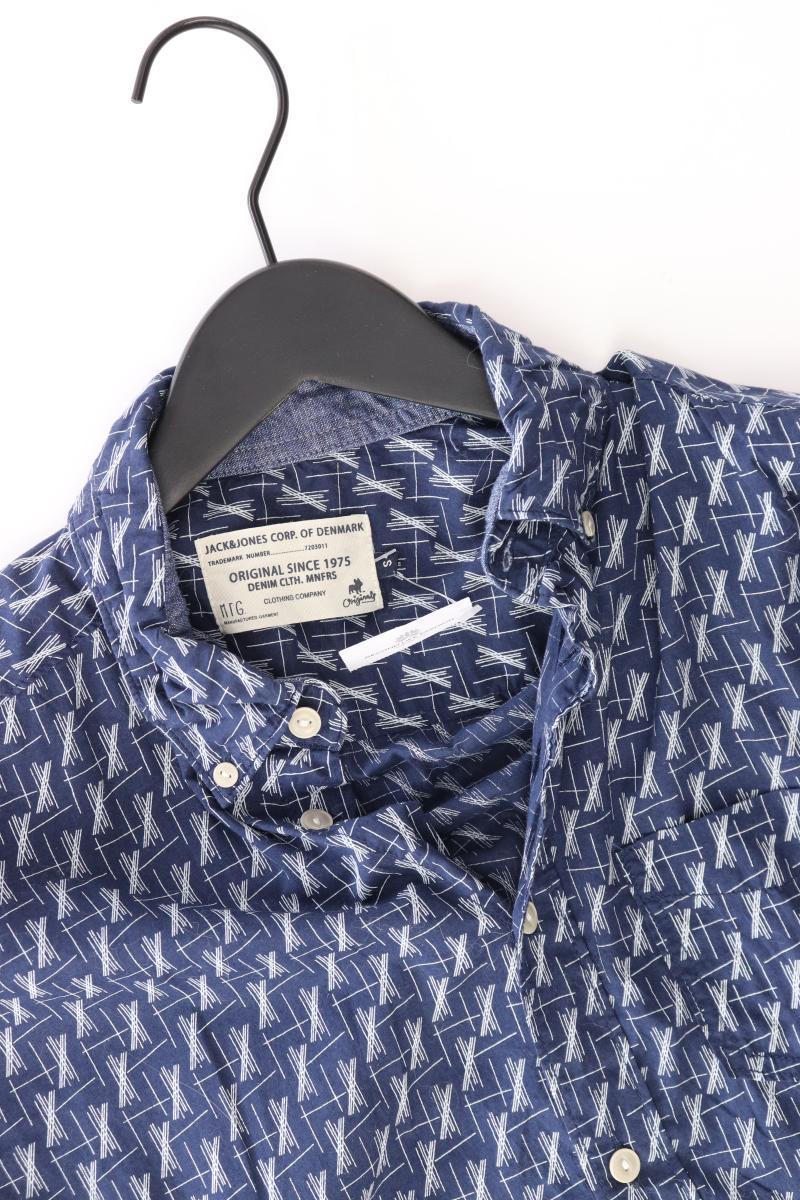 Jack & Jones Kurzarmhemd für Herren Gr. S blau aus Baumwolle