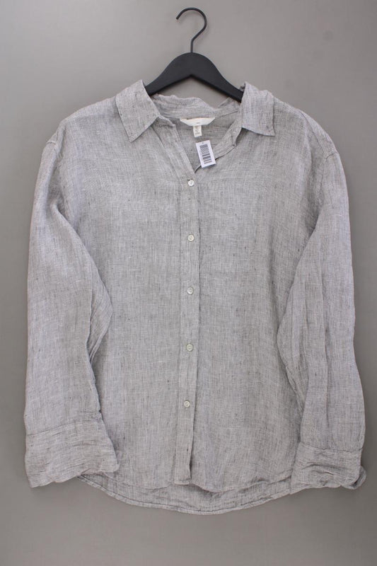 H&M Leinenbluse Gr. L Langarm grau