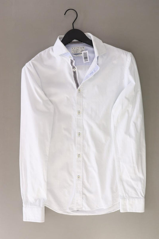 Jack & Jones Langarmhemd für Herren Gr. M weiß aus Baumwolle