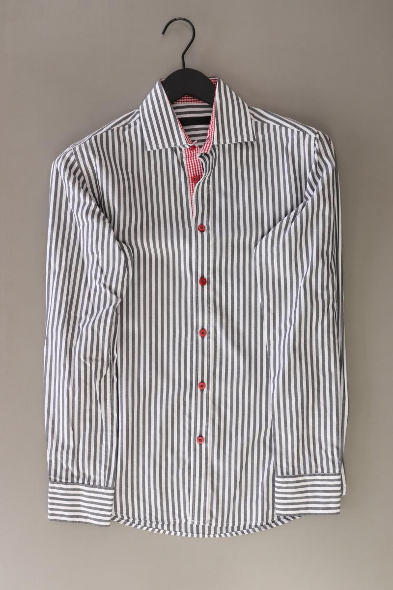 Jack & Jones Langarmhemd für Herren Gr. S gestreift grau aus Baumwolle