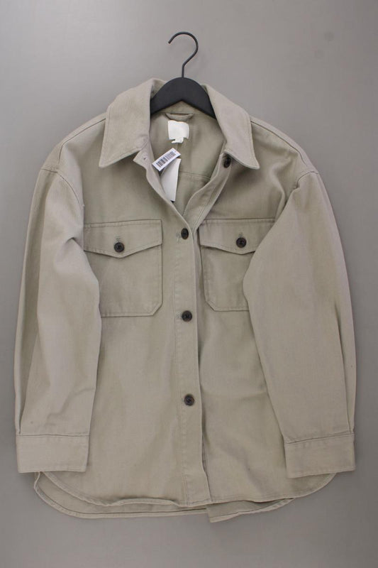 H&M Oversize Hemdjacke Gr. S neu mit Etikett grün aus Baumwolle
