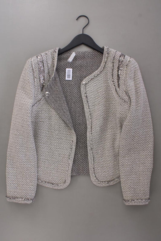 Tuzzi Strickjacke Gr. 42 Langarm mit Pailletten creme