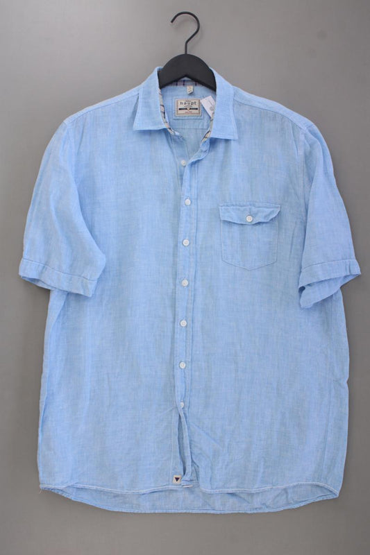 Haupt Hemd mit Leinen für Herren Gr. Hemdgröße 41/42 Kurzarm blau
